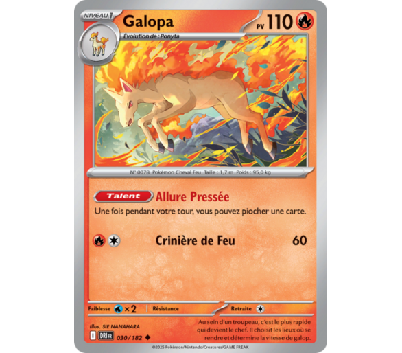 Galopa Pv 110 30/182 - Carte Peu Commune Reverse - Écarlate et Violet Rivalités Destinées