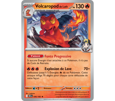 Volcaropod de Luth Pv 130 36/182 – Carte Rare Holographique – Écarlate et Violet Rivalités Destinées