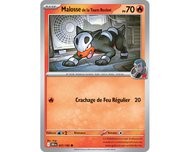 Malosse de la Team Rocket Pv  70 37/182 – Carte Commune Reverse – Écarlate et Violet Rivalités Destinées
