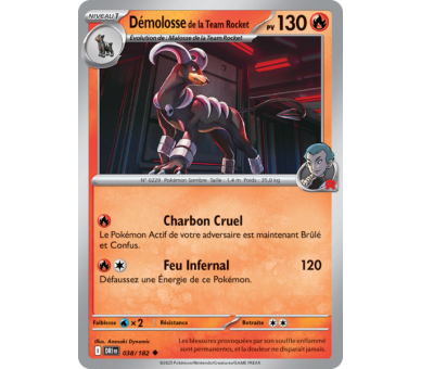 Démolosse de la Team Rocket Pv 130 38/182 - Carte Peu Commune - Écarlate et Violet Rivalités Destinées