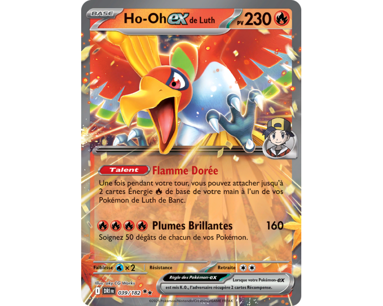Ho-Oh-ex de Luth 230 39/182 – Carte Pokémon‑ex Double Rare – Écarlate et Violet Rivalités Destinées