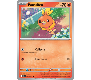 Poussifeu Pv 70 40/182 – Carte Commune Reverse – Écarlate et Violet Rivalités Destinées