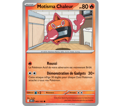 Motisma Chaleur Pv 80 43/182 – Carte Commune Reverse – Écarlate et Violet Rivalités Destinées