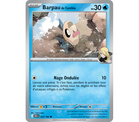 Barpau de Cynthia Pv 30 52/182 – Carte Commune – Écarlate et Violet Rivalités Destinées