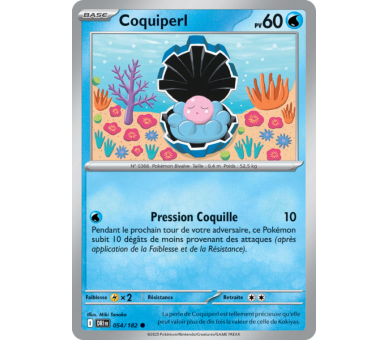 Coquiperl Pv 30 54/182 – Carte Commune Reverse – Écarlate et Violet Rivalités Destinées