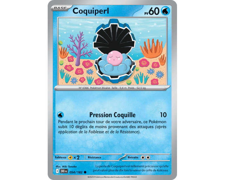 Coquiperl Pv 30 54/182 – Carte Commune Reverse – Écarlate et Violet Rivalités Destinées