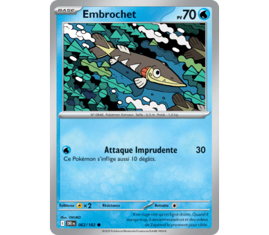 Embrochet Pv 70 62/182 – Carte Commune Reverse – Écarlate et Violet Rivalités Destinées