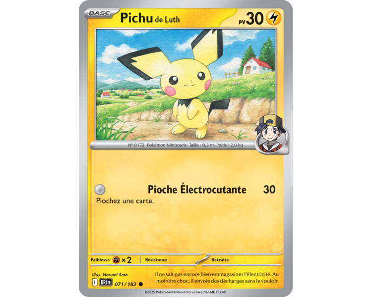Pichu de Luth Pv 30 71/182 – Carte Commune Reverse – Écarlate et Violet Rivalités Destinées