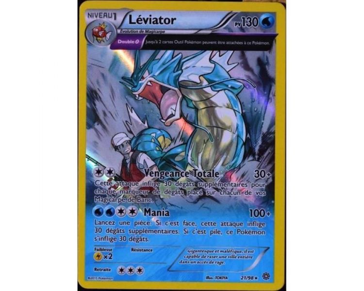 Carte Pokémon holo full art Léviator pv 130 - 21/98