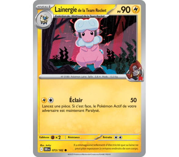 Lainergie de la Team Rocket Pv 90 73/182 – Carte Commune Reverse – Écarlate et Violet Rivalités Destinées