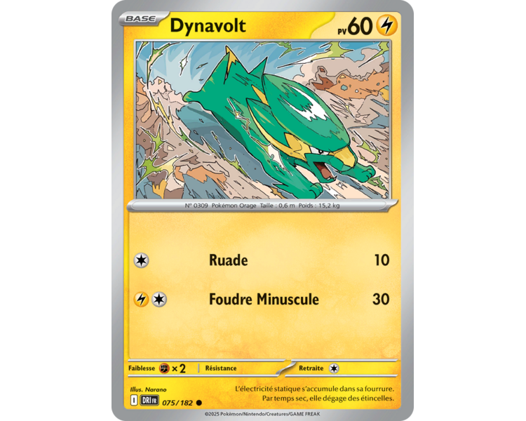 Dynavolt Pv 60 75/182 – Carte Commune – Écarlate et Violet Rivalités Destinées