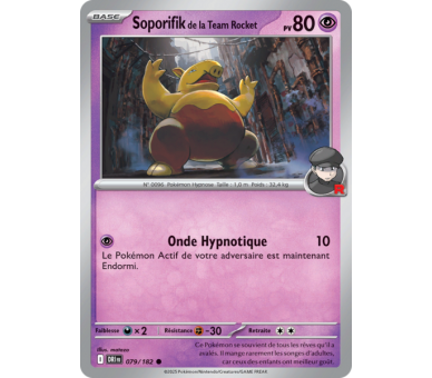 Soporifik de la Team Rocket Pv 80 79/182 – Carte Commune Reverse – Écarlate et Violet Rivalités Destinées