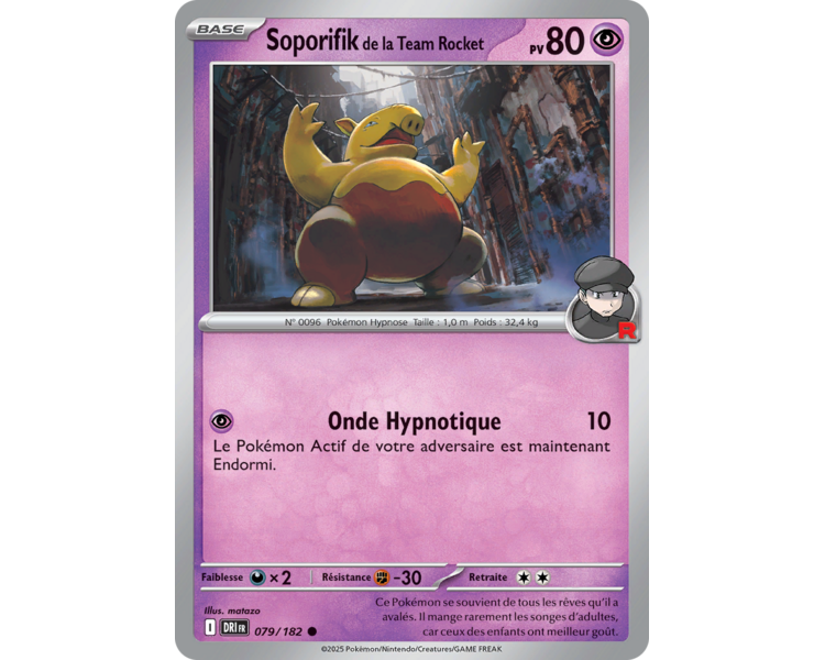 Soporifik de la Team Rocket Pv 80 79/182 – Carte Commune Reverse – Écarlate et Violet Rivalités Destinées Soporifik de la Team Rocket Pv 80 79/182 – Carte Commune Reverse – Écarlate et Violet Rivalités Destinées