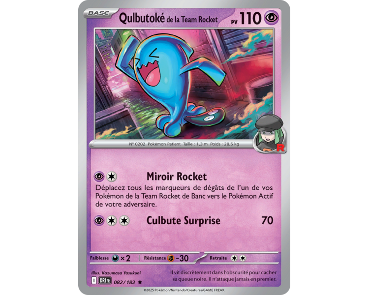 Qulbutoké de la Team Rocket Pv 110 82/182 - Carte Rare Holographique - Écarlate et Violet Rivalités Destinées