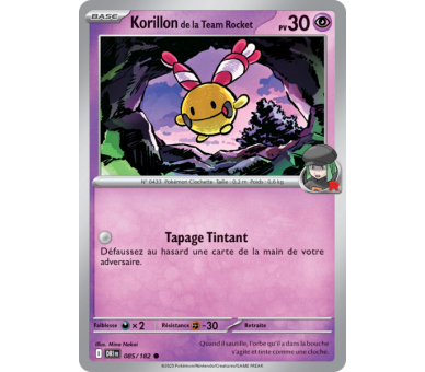 Korillon de la Team Rocket Pv 30 85/182 – Carte Commune Reverse – Écarlate et Violet Rivalités Destinées