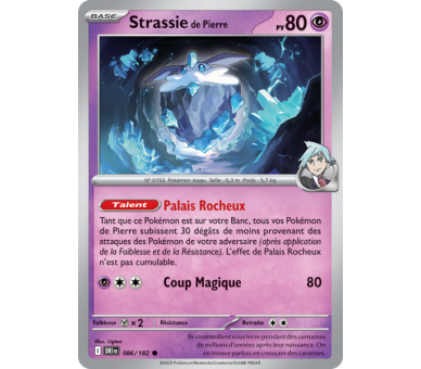 Strassie de Pierre Pv 80 86/182 – Carte Commune Reverse – Écarlate et Violet Rivalités Destinées