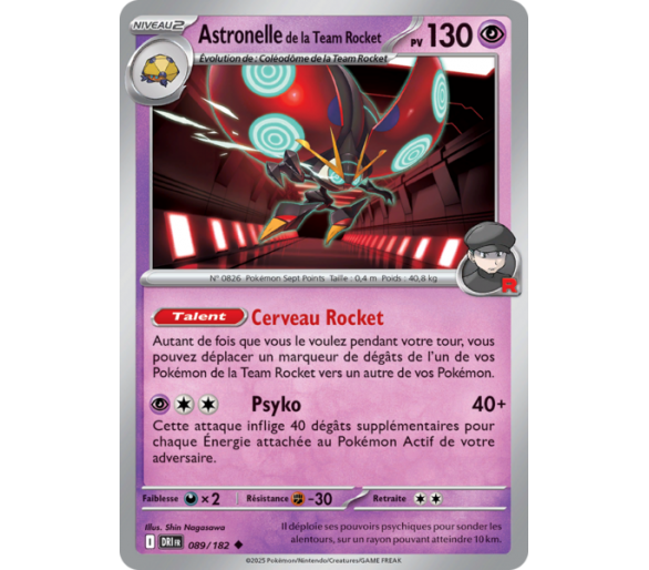 Astronelle de la Team Rocket Pv 130 89/182 - Carte Peu Commune - Écarlate et Violet Rivalités Destinées