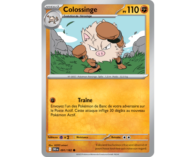 Colossinge Pv 110 91/182 – Carte Commune Reverse – Écarlate et Violet Rivalités Destinées Colossinge Pv 110 91/182 – Carte Commune Reverse – Écarlate et Violet Rivalités Destinées
