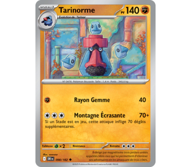 Tarinorme Pv 140 98/182 - Carte Peu Commune - Écarlate et Violet Rivalités Destinées
