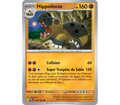 Hippodocus Pv 160 106/182 - Carte Peu Commune Reverse - Écarlate et Violet Rivalités Destinées
