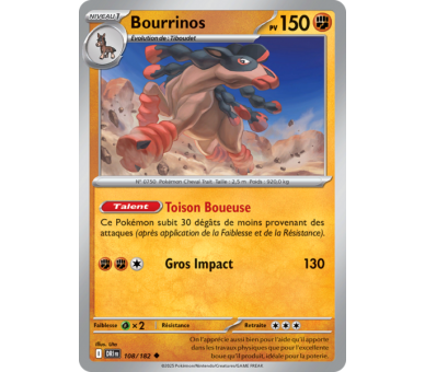 Bourrinos Pv 150 108/182 – Carte Commune – Écarlate et Violet Rivalités Destinées