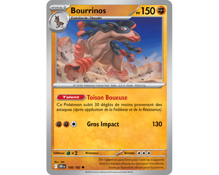 Bourrinos Pv 150 108/182 – Carte Commune – Écarlate et Violet Rivalités Destinées Bourrinos Pv 150 108/182 – Carte Commune – Écarlate et Violet Rivalités Destinées