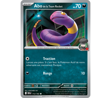 Abo de la Team Rocket Pv 70 112/182 – Carte Commune Reverse – Écarlate et Violet Rivalités Destinées