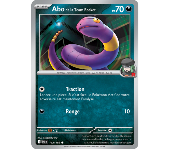 Abo de la Team Rocket Pv 70 112/182 – Carte Commune Reverse – Écarlate et Violet Rivalités Destinées