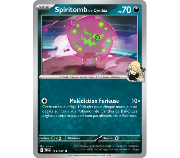 Spiritomb de Cynthia Pv 70 129/182 - Carte Peu Commune - Écarlate et Violet Rivalités Destinées
