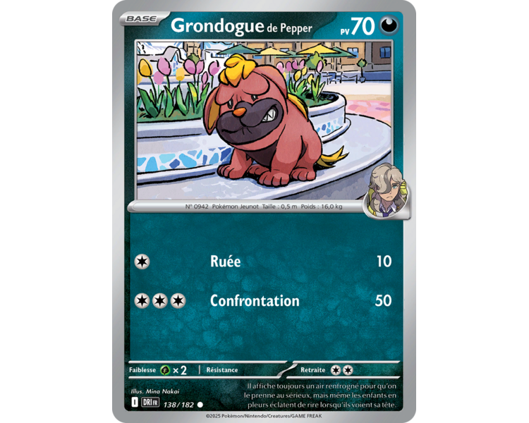 Grondogue de Pepper Pv 70 138/182 – Carte Commune Reverse – Écarlate et Violet Rivalités Destinées Grondogue de Pepper Pv 70 138/182 – Carte Commune Reverse – Écarlate et Violet Rivalités Destinées