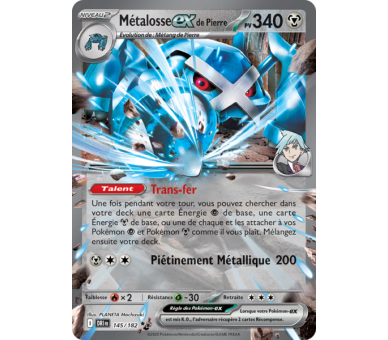 Métalosse-ex de Pierre Pv 340 145/182 – Carte Pokémon‑ex Double Rare – Écarlate et Violet Rivalités Destinées