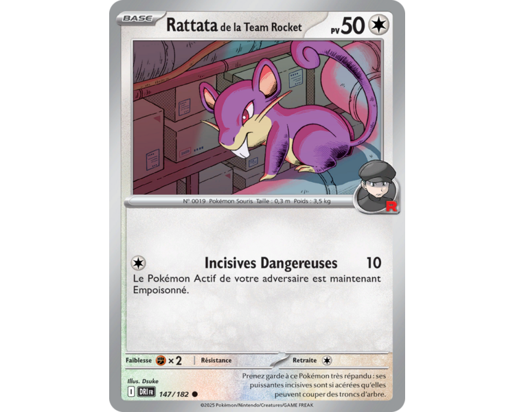 Rattata de la Team Rocket Pv 50 147/182 – Carte Commune – Écarlate et Violet Rivalités Destinées Rattata de la Team Rocket Pv 50 147/182 – Carte Commune – Écarlate et Violet Rivalités Destinées
