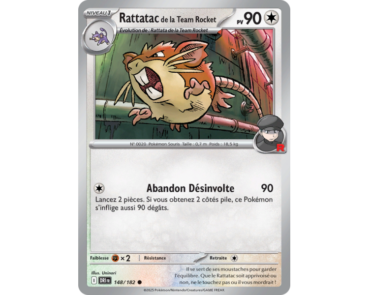 Rattatac de la Team Rocket Pv 90 148/182 – Carte Commune Reverse – Écarlate et Violet Rivalités Destinées Rattatac de la Team Rocket Pv 90 148/182 – Carte Commune Reverse – Écarlate et Violet Rivalités Destinées
