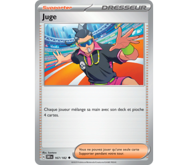 Dresseur Juge 167/182 – Carte Peu Commune Reverse – Écarlate et Violet Rivalités Destinées