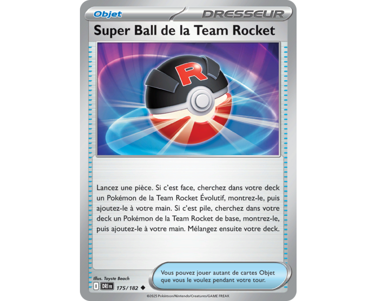 Objet Super Ball de la Team Rocket 175/182 - Carte Peu Commune Reverse - Écarlate et Violet Rivalités Destinées