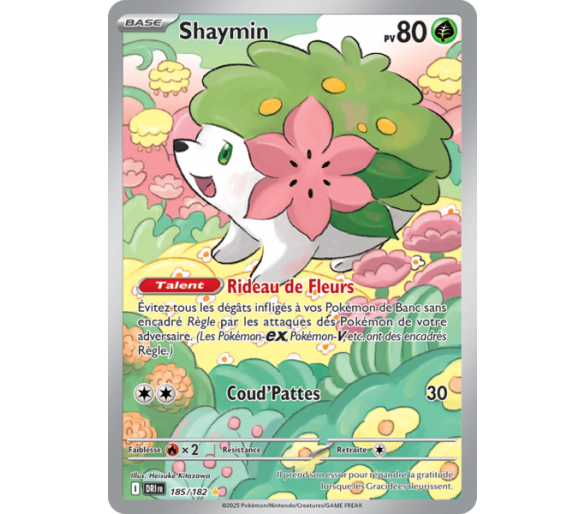 Shaymin Pv 80 185/182 - Carte Illustration Rare - Écarlate et Violet Rivalités Destinées