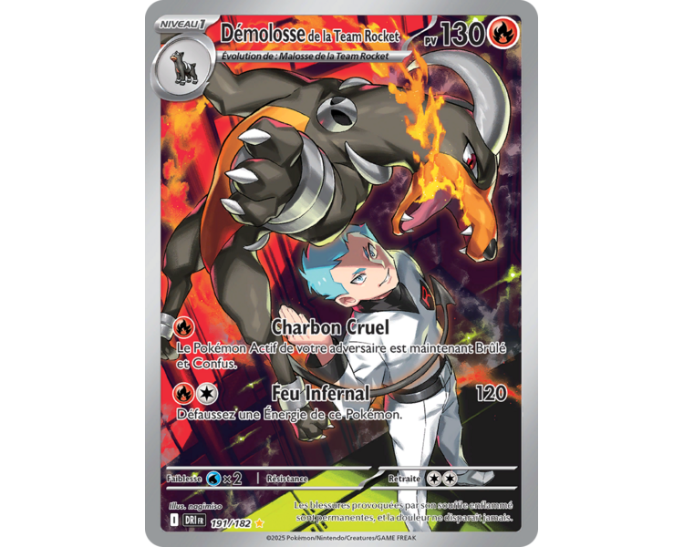 Démolosse de la Team Rocket Pv 130 191/182 - Carte Illustration Rare - Écarlate et Violet Rivalités Destinées Démolosse de la Team Rocket Pv 130 191/182 - Carte Illustration Rare - Écarlate et Violet Rivalités Destinées