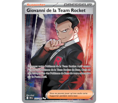 Dresseur Full Art Giovanni de la Team Rocket 225/182 - Carte Ultra Rare - Écarlate et Violet Rivalités Destinées