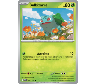 Bulbizarre Pv 80 001/132 - Carte Commune - Méga-Évolution
