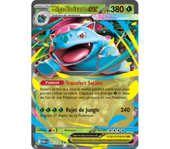 Méga-Florizarre-ex Pv 380 003/132 - Carte Double Rare - Méga-Évolution