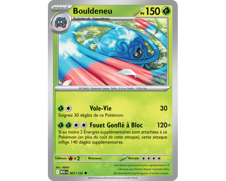 Bouldeneu Pv 150 007/132 - Carte Peu Commune Reverse - Méga-Évolution