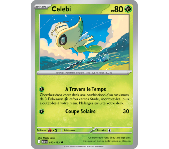 Celebi Pv 80 012/132 - Carte Peu Commune Reverse - Méga-Évolution