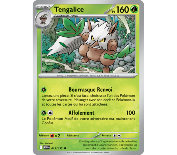 Tengalice Pv 160 015/132 - Carte Peu Commune Reverse - Méga-Évolution
