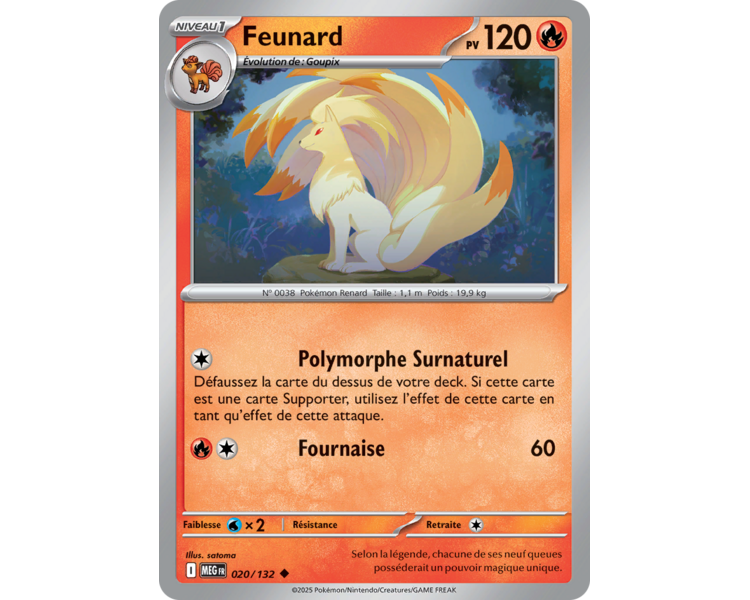 Feunard Pv 120 020/132 - Carte Peu Commune Reverse - Méga-Évolution