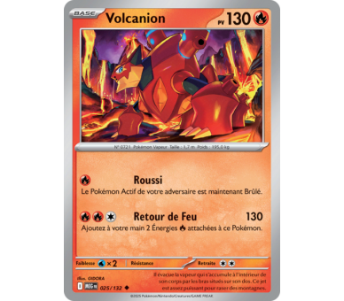 Volcanion Pv 130 025/132 - Carte Peu Commune Reverse - Méga-Évolution