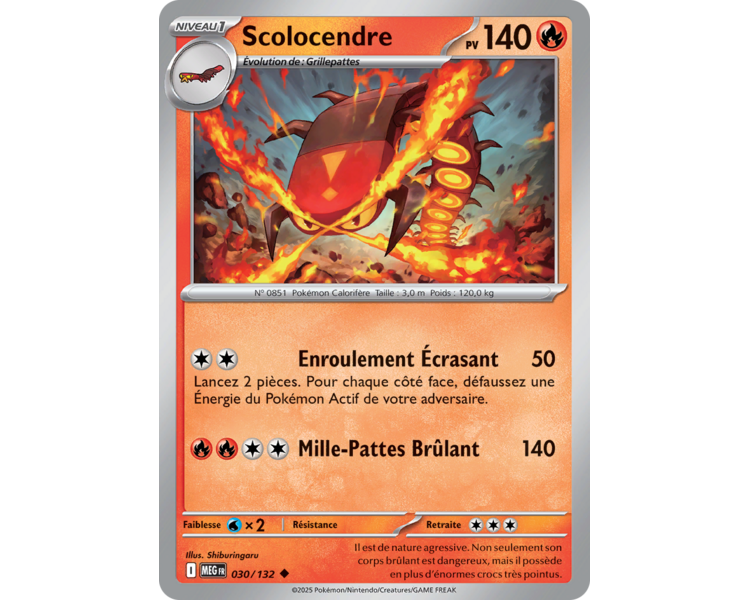 Scolocendre Pv 140 030/132 - Carte Peu Commune - Méga-Évolution