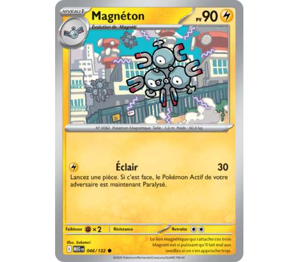 Magnéton Pv 90 046/132 - Carte Commune Reverse - Méga-Évolution