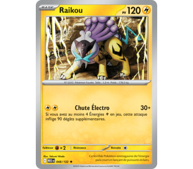 Raikou Pv 120 048/132 - Carte Rare Reverse - Méga-Évolution