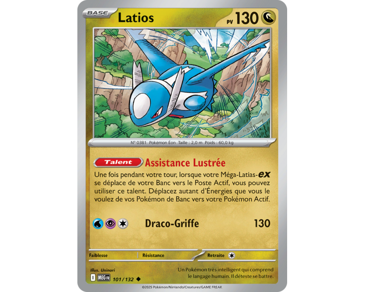 Latios Pv 130 101/132 - Carte Peu Commune - Méga-Évolution