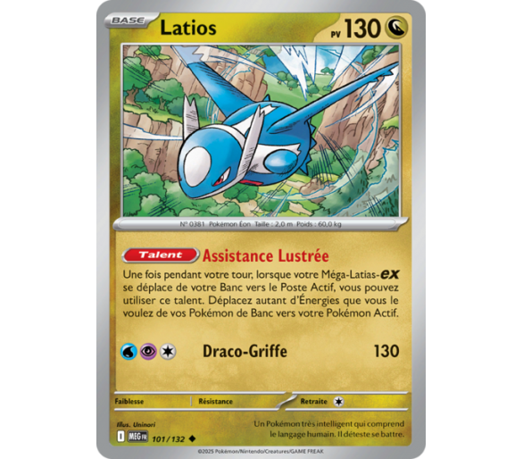 Latios Pv 130 101/132 - Carte Peu Commune - Méga-Évolution